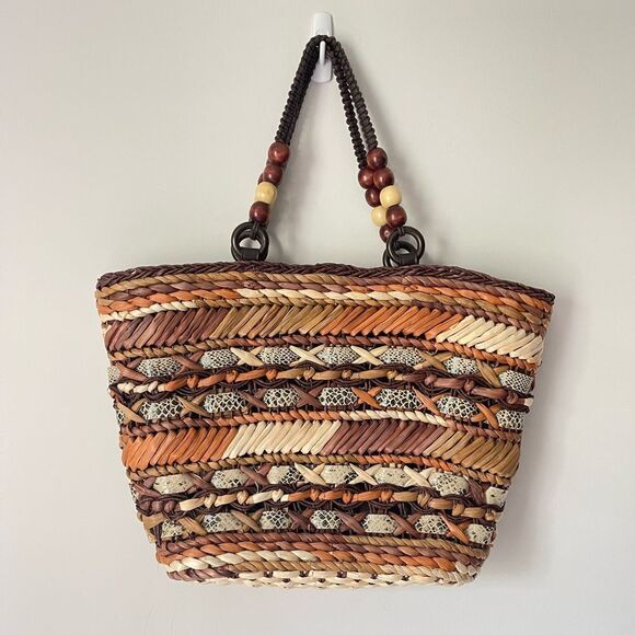 Large Woven Straw tote - Picture 1 of 6